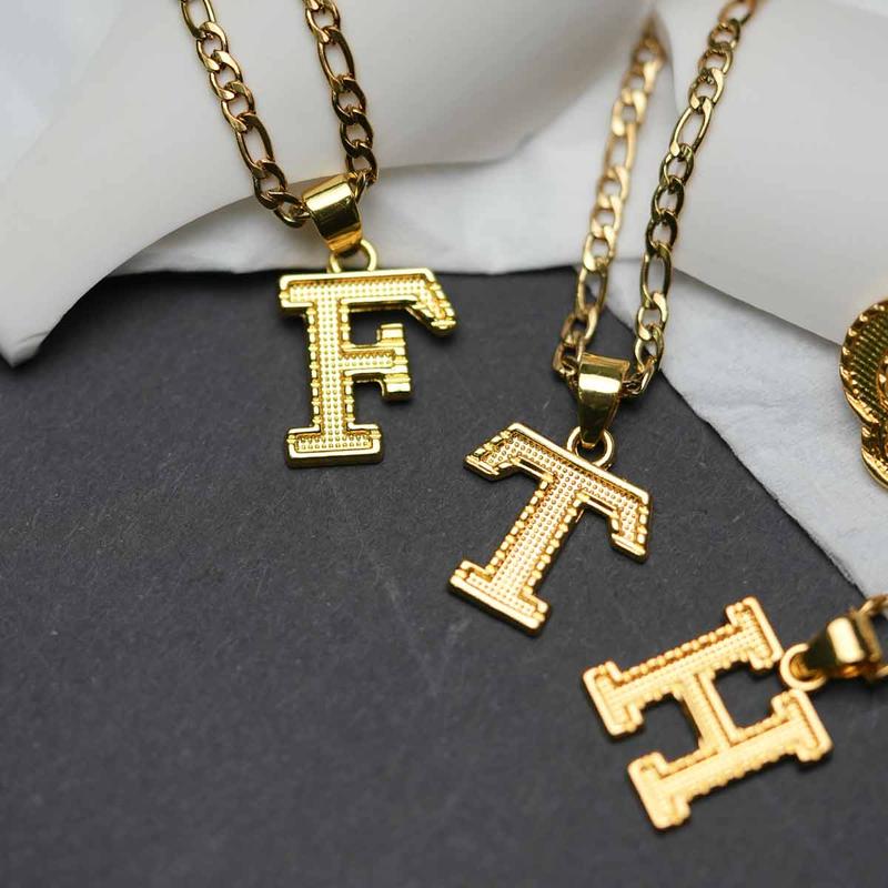 Initial Necklace – Choose Your A-Z Letter, Figaro Chain Extension, Thoughtful Gift for Friends & Family  ,  Mother's Day Gift, Chains for men, Charms Jewelry , Name Necklace, Gifts for Wife,  Girlfriend Gifts