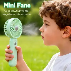 1 Pack Mini Portable Handheld Fan, Battery Operated Personal Cooling Fan for Lash Makeup, Lightweight Small Fan for Travel, Beach, Camping, Indoor Outdoor Use (Green, Pink), Multifunction Rechargeable Fan, Usb Rechargeable Fan