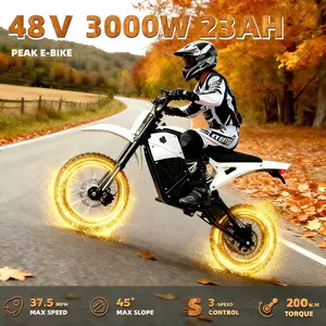 AOEEI 3000W Peak Electric Bicycle | Suitable for Teens & Adults | 48V 23Ah Battery, 40 Miles Range | Top Speed up to 38 MPH | 14" / 12" Hub Wheels | Off-Road Capable, Equipped with LED Headlight and Tail Light, Durable