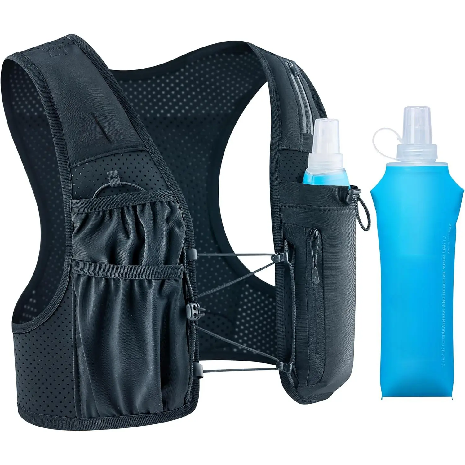 Running Vest  Women Men, USA Original Patent, Adjustable Chest Straps Running Hydration Vest with 500ml Soft Flask, Lightweight Reflective Hydration Backpack  Marathon
