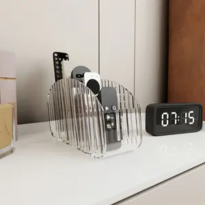 Remote Control Storage Box with 5 Compartments, Space-Saving Tray for TV Dvr Cable Box, Desktop Organizer for Living Room Home Office Bedroom