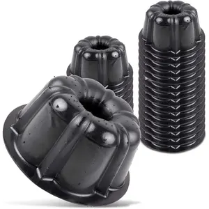 Bakeable Plastic Mini Flan Molds Pan - Reusable Non-Stick Silicone - 25 QTY Pack for Baking and More