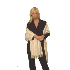 Dress Shawl-Fancy Shawl-Evening Shawl-Shawl-Scarf-Silk-Keffiyeh-Shemagh-Cashmere Scarf-Silk-blanket (Cream Beaded fringe Shawl)