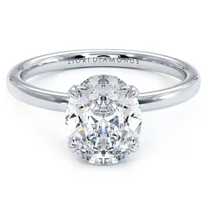 1.5 Carat Oval Cut Micropavé Wire Basket