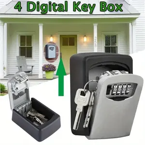 [Secure Key Safe] 4-Digit Portable Combination Lock Key Safe Box | Secure PVC Storage for Home, Office, Hotel & Property - Spare Key Holder