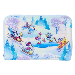 Mickey & Friends Winter Wonderland Scene Zip Around Wallet