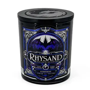 Rhysand - ACOTAR inspired 8oz Scented Candle - Citrus, Jasmine, Sea, Amber, Starlight - Natural Coconut Wax - 35 h Burn Time - Bookish Aroma Decor