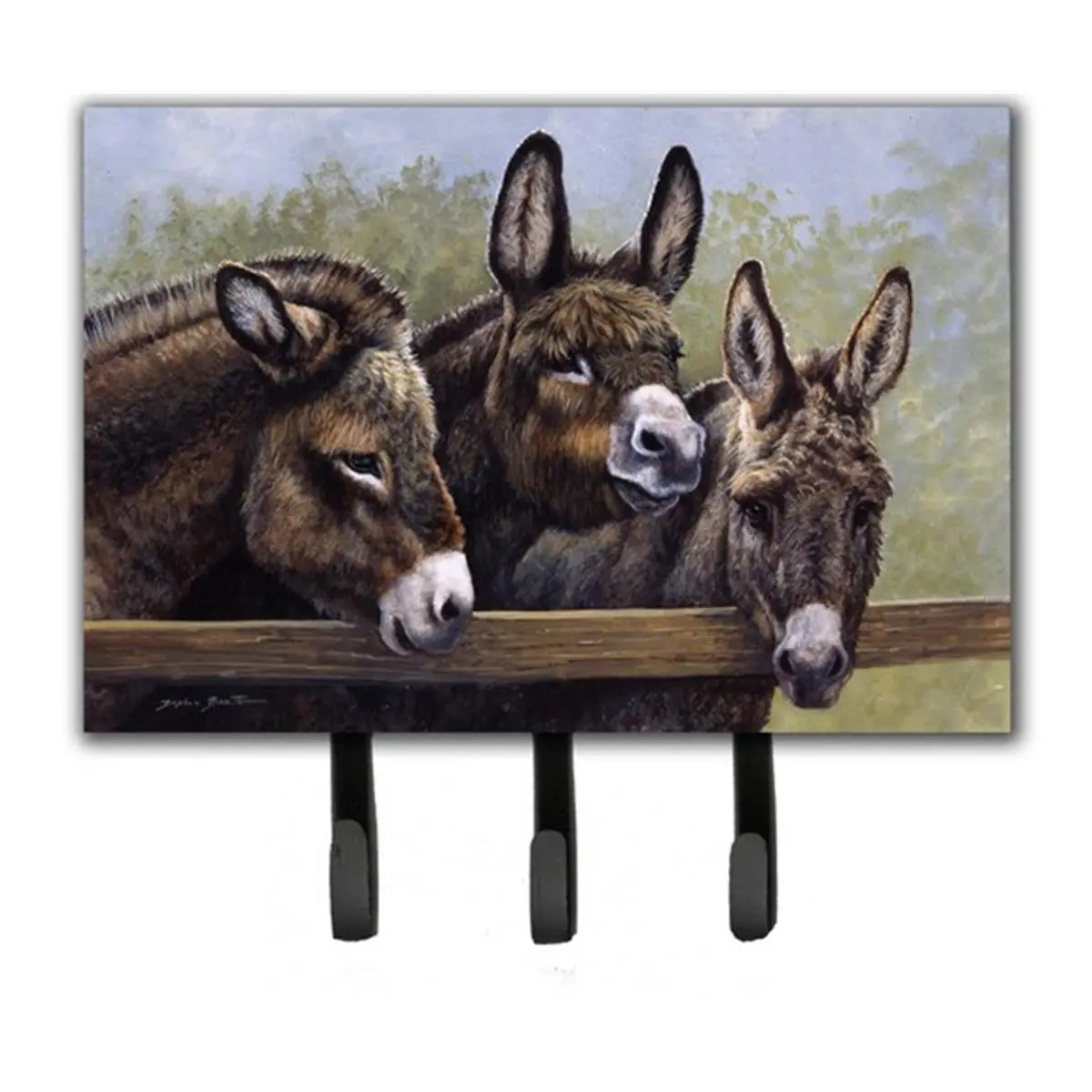 Daphne Baxter Donkey-Themed Metal Hook Hanger, Home Decor Shelves Accessory for Leash or Key Storage