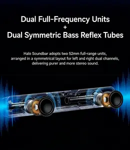 Claison Gaming Soundbar, 2.0 Channel Stereo, Dual 52mm Full-Range Drivers, Bluetooth 5.4 & USB Wired Connection, Built-in HD Microphone, ENC Noise Cancellation, 7 RGB Light Modes, Game/Movie/Music EQ Modes, Desktop PC Speaker