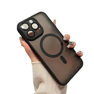 Shockproof Translucent Matte MagSafe Case For iPhone 17 16 15 14 13 12 Pro Max Plus Slim Magnetic Case With Camera Lens Protector Accessories Protection