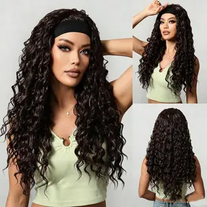 13x4 Highlighted Lace Front Wig — Deep Wave Synthetic Wig, Ombré Design, Pre-Plucked Hairline, Curly Style, Glueless Wear, Designed for Women.