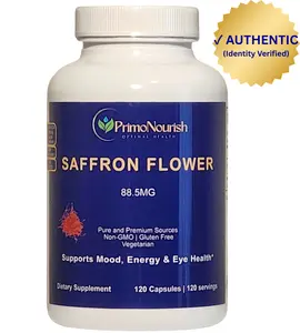 Authentic Saffron Extract Supplement Capsules for Mood, Focus & Energy - 88.5 mg Per Capsule, 120 Capsules (2-4 Month Supply), Non-GMO, Vegetarian, Made in USA, Third-Party Tested