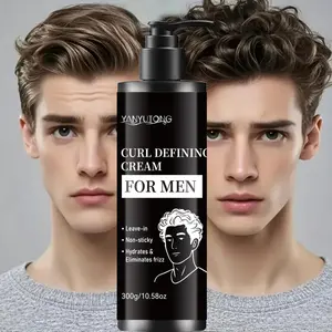 A bottle of 300ml men's haircare curl defining cream, rich in natural oil, Hydrating, Moisturizing, can deeply moisturize the hair and improve the hair management, enhance the luster, fresh and free of residue, suitable for all hair qualities
