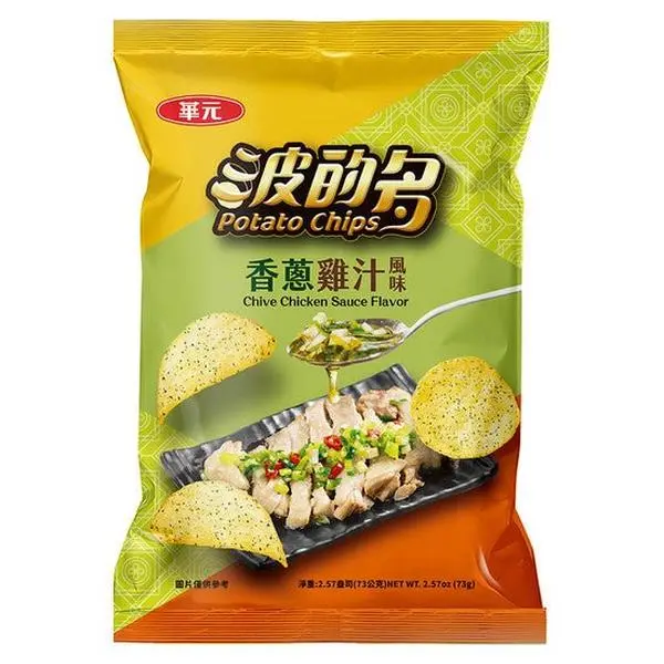 Hua Yuan Potato Chips Scallion Chicken Flavor - 73g