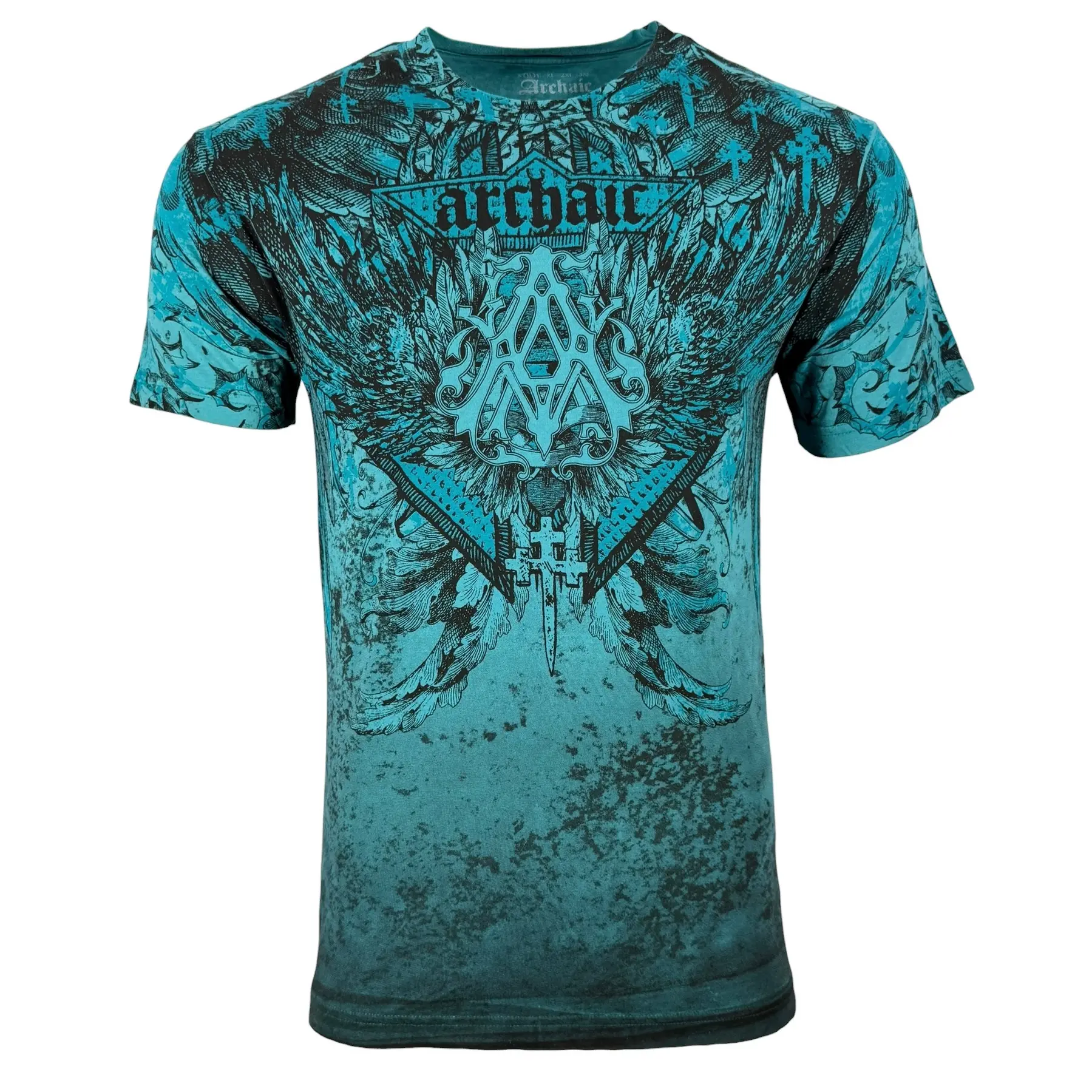 Men's Casual Griffin Print T-Shirt, Blue 100% Cotton Short-Sleeve Tops, All Seasons Menswear Made in USA, Shortsleeve, Cold Machine Wash, Pull-On Closure, Tshirt, Griffin Graphic, Solid Print