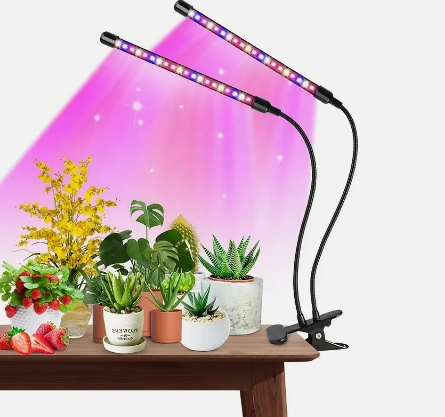 Dual-Head LED Grow Light with Professional Full-Spectrum Lighting, Easy-to-Install Indoor Plant Supplementary Light for Indoor Green Plants (Home Supplies Shelf Hardware Accessory)