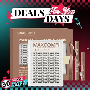 MaxComfi Eos Cluster Lashes - Ghost Lashes Vibe, Long-Lasting, Waterproof, Super Soft & Thin Band, Secret Style Venus Velure, Natural Daily Volume, Beginner-Friendly DIY Makeup for Flawless Voluminous Look, Beginner-Friendly Diy Lashes Summervibes