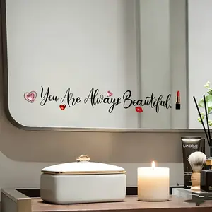 Beautiful Bathroom Mirror Sticker Letter Decal, Decoration Sticker, Perfect for Mirrors, Bathrooms, Makeup Mirrors, Glass Windows, New Decorative Gift