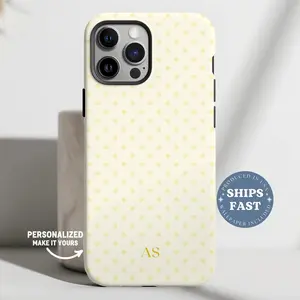 Personalized Yellow Polka Dot Phone Case for Phone Case, Retro Christmas Movie Phone Case for iPhone 17 16 15 14 13 12 11 Pro Max X XS & SS Galaxy S21–S25 Plus Ultra, Holidays Xmas Tough Case, Perfect Gift for Film Lovers, Classic Gift for Her Him