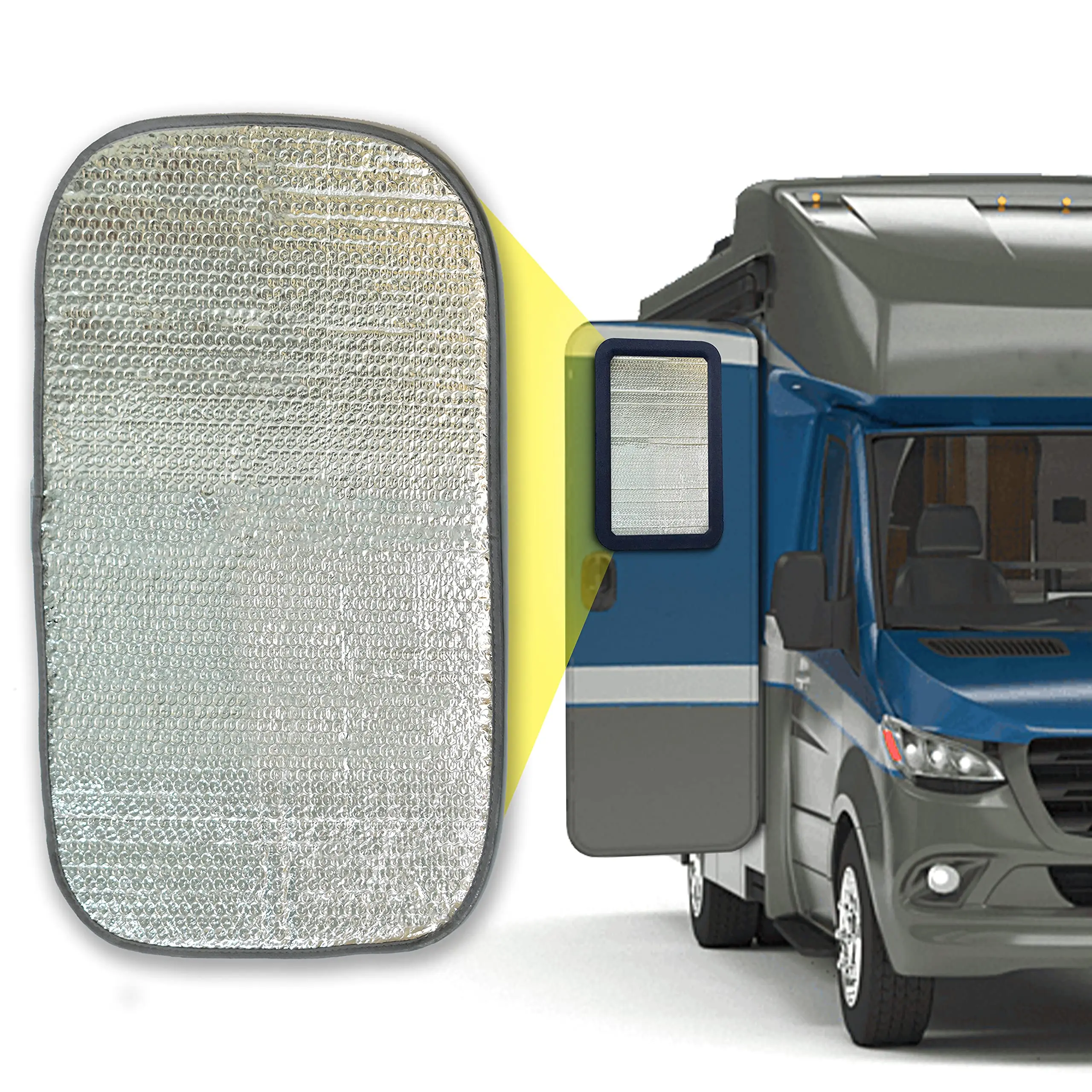 EcoNour Collapsible RV Side Window Sunshade (25x16 in) - UV Protective Foldable Cover, Camper Privacy Accessory, Lightweight Portable Easy-Install RV Window Accessory, Collapsible Window Sunshade