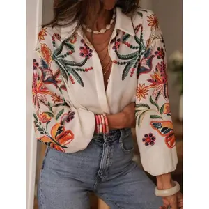 Women's Casual & Vacation Elegant Romantic Classic Floral Leaf Pattern Print Blouse