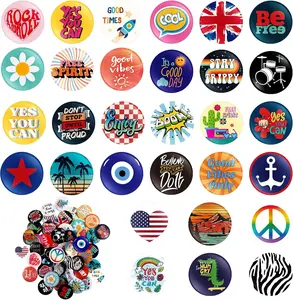 30 Pack Band Pins Buttons 1 Inches Retro Punk Button Pin Slogans Sayings Pinback Buttons for Backpacks Bags Hat Jeans