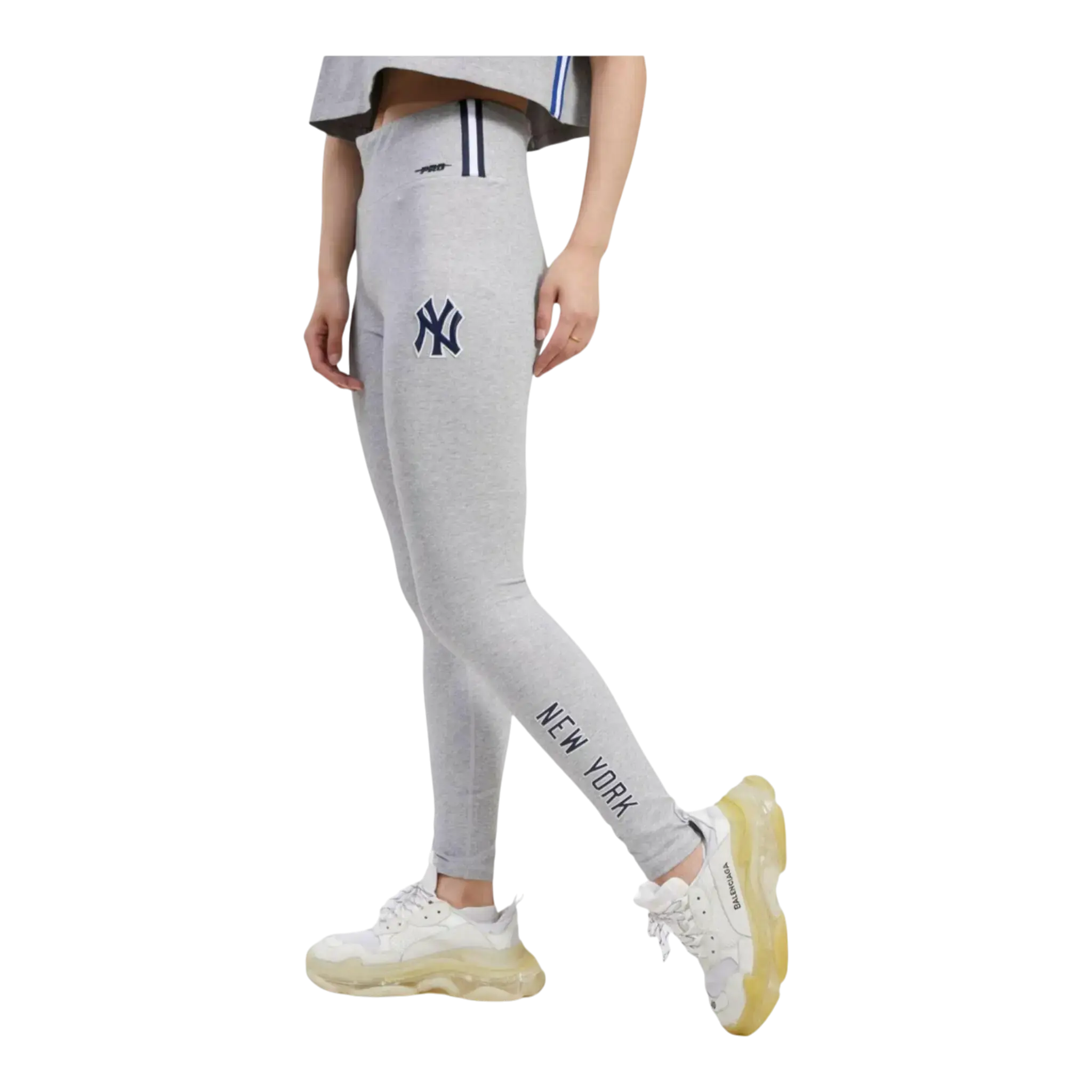 Pro Standard New York Yankees Classic Jersey Leggings in Heather Grey | Women's