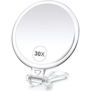B Beauty Planet 30X Magnifying Mirror for Travel with Handle, Double-Sided 1X/30X Magnification Hand Mirror for Makeup