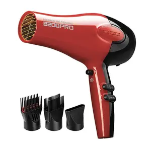 RED by KISS 2200 Tourmaline Ceramic Hair Dryer 3 Styling Attachments RED by KISS 2200 Tourmaline Ceramic Hair Dryer 3 Styling Attachments