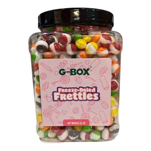 G-Box Freeze Dried Frettles Original Flavor in Tub Jar Container - Crunchy Rainbow Candy - Freeze Dried Candy 22oz