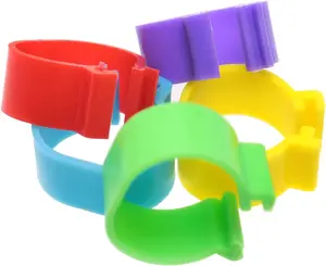 50 Pcs 16mm Chicken ID Bands 5 Colors Plastic Chickens and Ducks Leg Rings Round Clip-on Tags Durable TPU Material Foot Loops for Poultry Identification