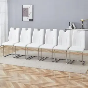 Modern Dining Chairs Set of 2/4/6,PU Faux Leather High Back Upholstered Side Chair metal legs, Ergonomic dining chair and comfortable dining chair,For Dining Room Kitchen, Living Room, Vanity,Kitchen, Bedroom and Offices.