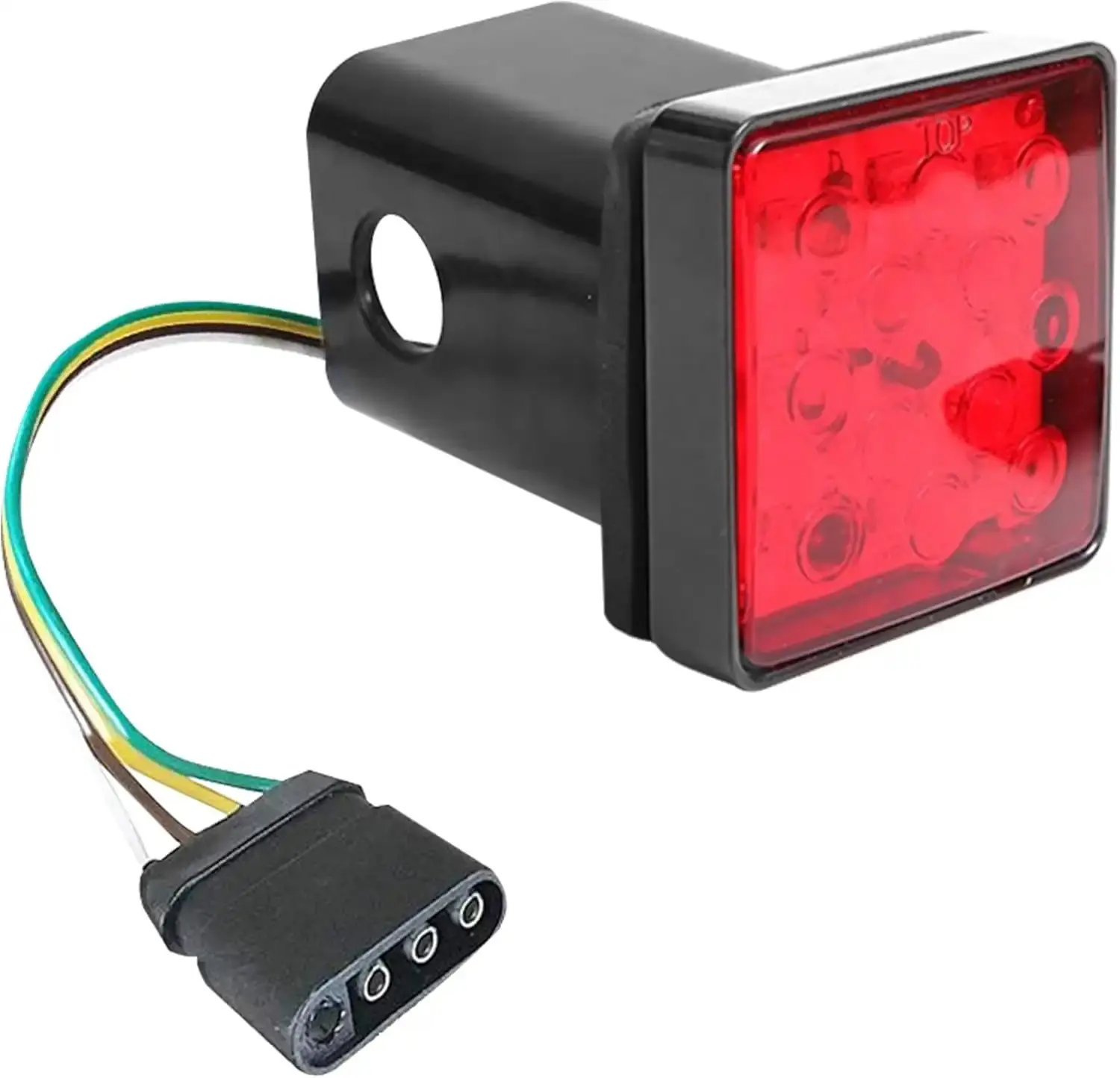 Trailer Hitch Covers,Hitch Light,Car Accessories Trailer Hitch Light,Square Tow Hitch Covers,Hitch Lights 2 Inch Receiver,with 12 Led Red Brake Light, Suitable for Towing Truck RV and SUV