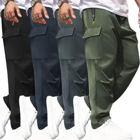 Men's High-Waisted Camouflage Cargo Pants - Slim-Fitted Woven Activewear with Zip-Secure Pockets, Synthetic Fabric for Casual Wear, Workouts | Outdoor Utilitarian Men's Pants