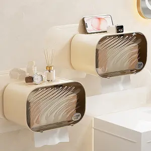 Wall-Mounted Paper Towel Holder, Dustproof Bathroom Toilet Roll Dispenser, Waterproof No-Drill Design, Luxury Home Use