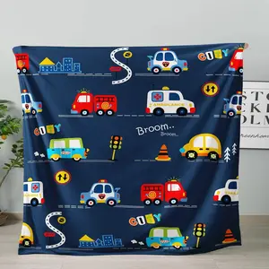 Car Pattern Flannel Blanket, Soft Casual Warm Blanket, Multi-purpose Office Throw Blanket, Outdoor Camping Travel Blanket Multi-purpose Gift Blanket for All Season