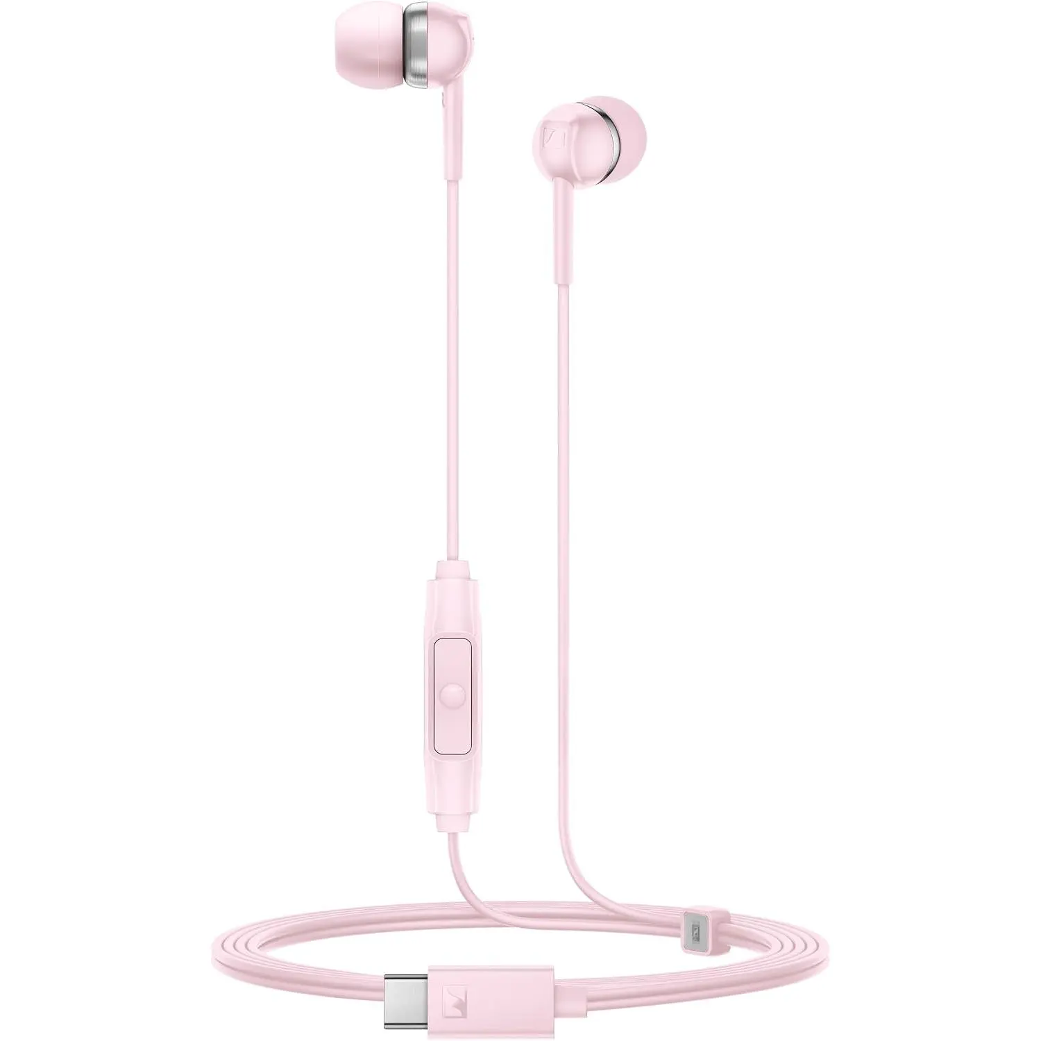 Sennheiser CX 80U Wired In-Ear Headphones (Earbuds) with In-Line 1-Button Smart Remote, Multiple Tips - Sakura