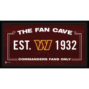 Washginton Commanders Framed 10" x 20" Fan Cave Collage