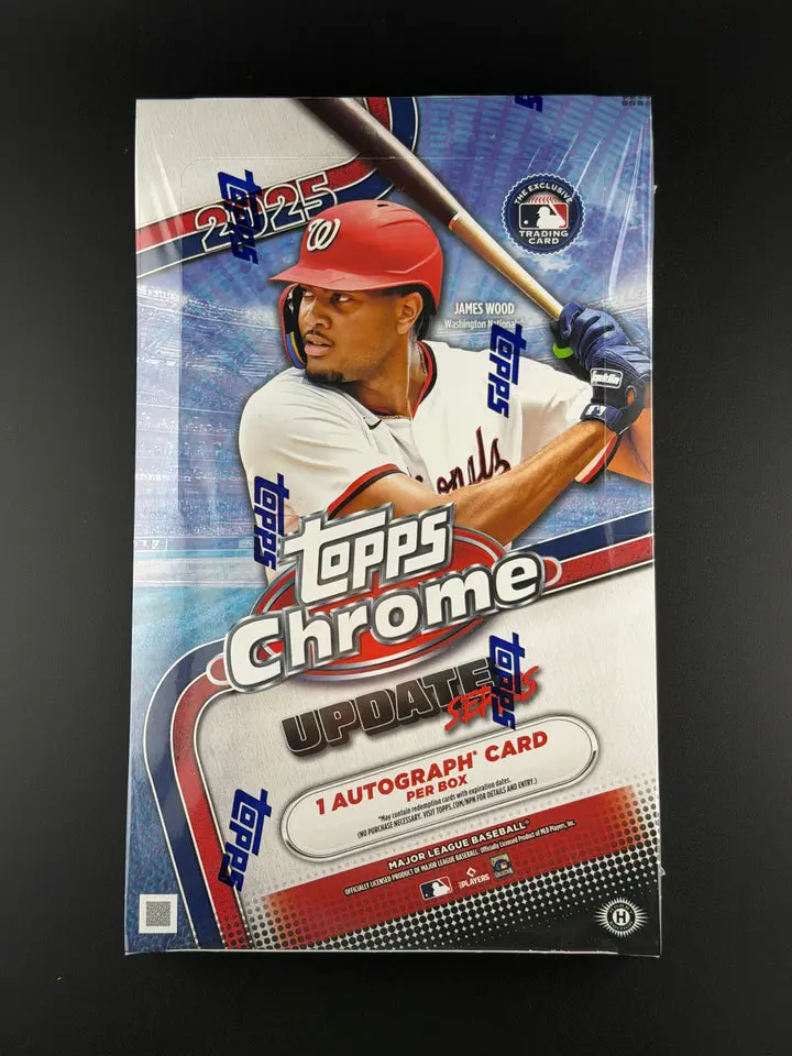 2025 Topps Chrome Baseball Update Series Hobby Box - 1 Autograph, Autographed Cards, Rookie Debut Patch Autographs for Collectors