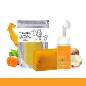 Turmeric Wash and Care Three Piece SetTurmeric Tablets, Turmeric Cleansing Mousse,Turmeric Soap Facial Cleansing Skincare FacialCleansing Cleanser Comfort