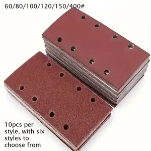High-quality embossed sandpaper sheet, 8 holes, rectangular shape, self-adhesive, available in different roughness specifications, suitable for fine grinding and polishing, compatible with air grinding equipment
