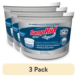 (3 pack) DampRid Hi-Capacity Moisture Absorber – Fragrance Free – 2LB 15.5OZ
