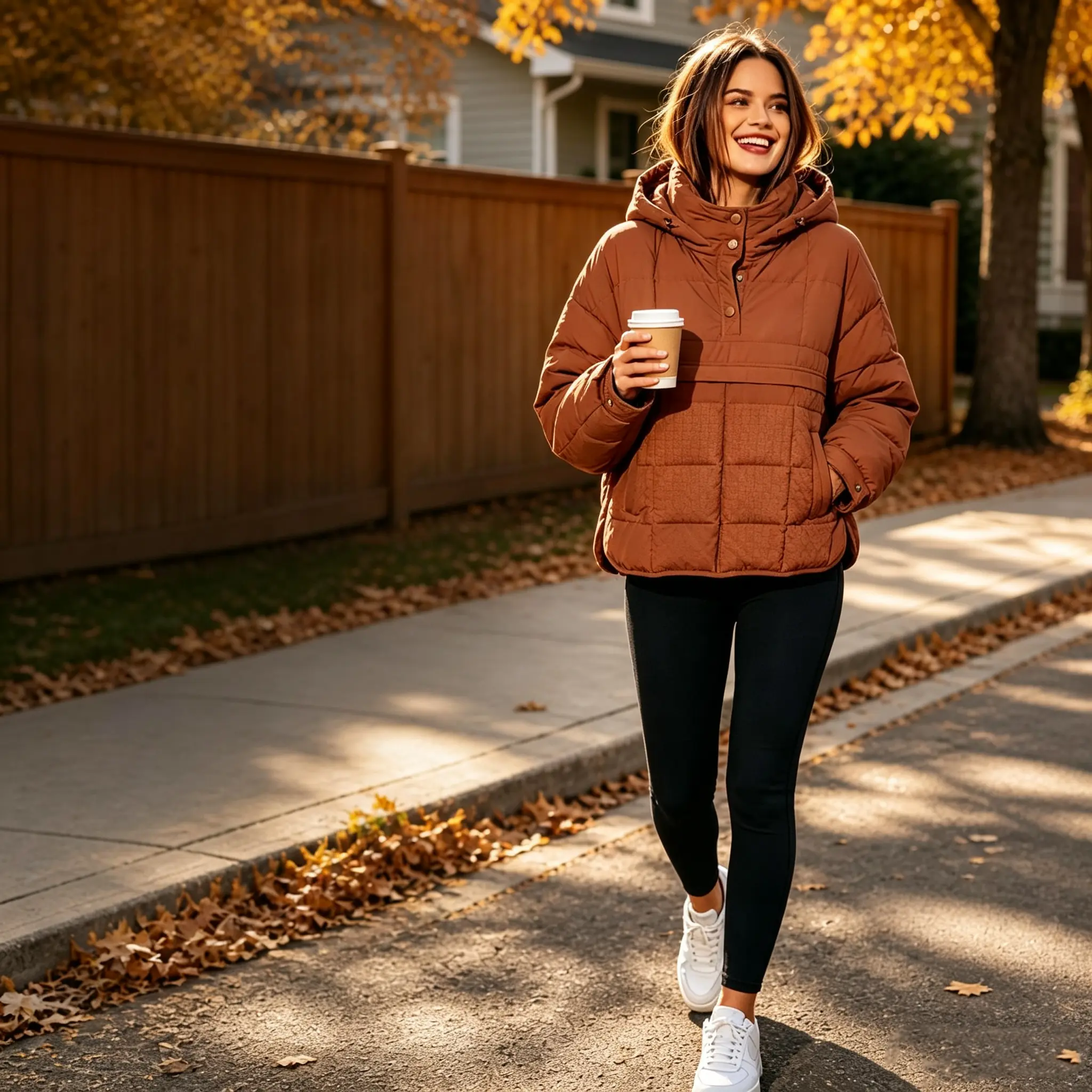 Women Oversized Hooded Pullover Puffer Jacket, Lightweight Quilted Half Snap Puffer Coat, Casual Loose Fit Winter Outerwear With Pockets For Fall Winter Daily Outfit