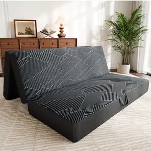 Tri Folding Mattress Twin Size - Foldable Mattress Trifold Memory Foam Mat with Washable Cover, Handle & Non-Slip Bottom, Portable Foldable Floor Sofa Bed for Travel Camping Guest - 6 Inch, 75"x38"x6"