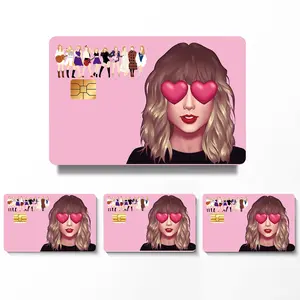 Singer Pattern Credit Card Skin Sticker, 4 Counts/set Ultra-thin Waterproof & Scratch Resistant Credit Card Skin Sticker, Personalized Bank Card Decorative Sticker