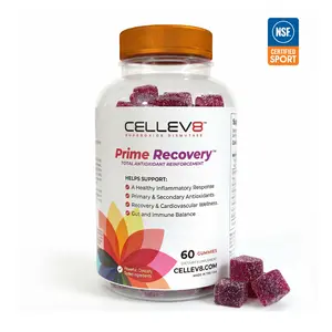 Cellev8 Prime Recovery Joint & Muscle Recovery Gummies - 60 Count - Antioxidant Cellular Health, Daily Energy, Wellness, Supplements with SOD, Tart Cherry - NSF Certified for Sport Formula, Raspberry Flavor