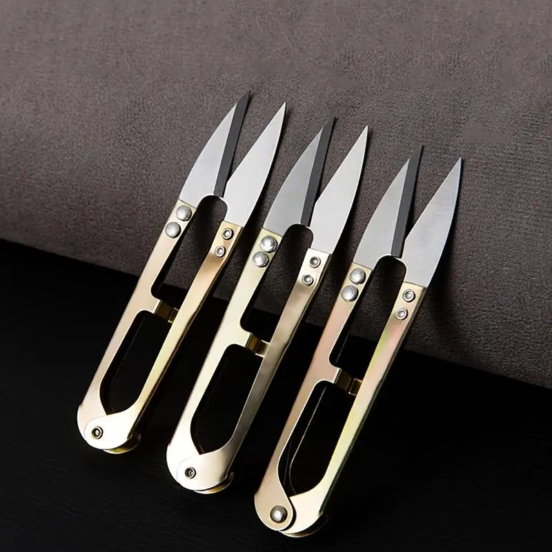 Pocket Fishing Scissors, U-spring Stainless Steel Scissors, Small Scissors, Multifunctional Scissors for Outdoor Camping Fishing, Fishing Tools, Fishi