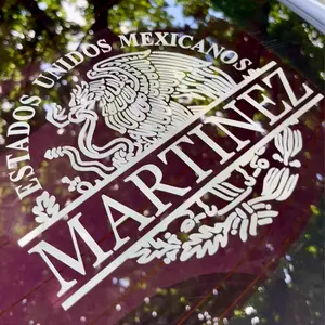 Aguila De Mexico Mexican Eagle Decal - Customizable with Your Own Text - High-Quality Vinyl - 11 x 11.5 decal sticker