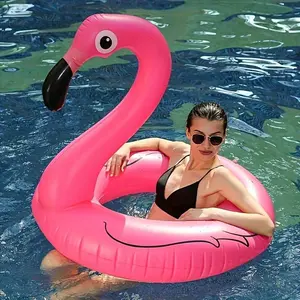 Flamingo Swimming Ring, Large Thick Inflatable Swim Buoyancy Aid, PVC Air Float, Ideal for Pool Fun and Safety