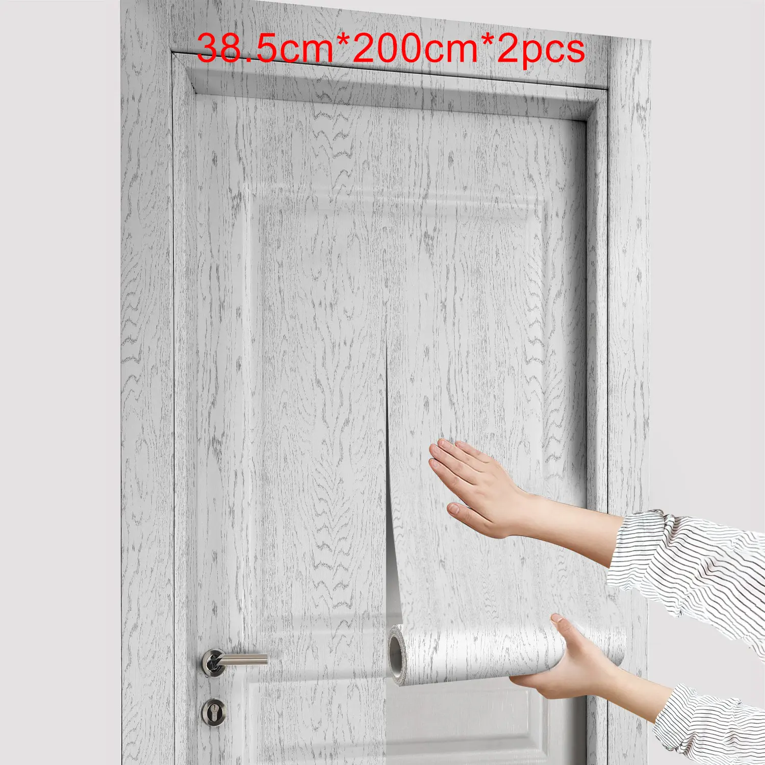 3D Vintage Wood Grain Self-Adhesive Door Decals, Decorative Wall Sticker, PVC Waterproof and Removable, Ideal for Bedroom, Kitchen, Living Room, Office Wall Decor, Household Decoration Supplies